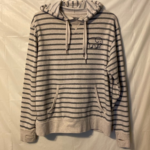 ivory ella Jackets & Blazers - Ivory Ella hoodie size medium, gray & off white colored. 70 cotton 30 polyester